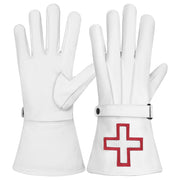 St. Thomas of Acon Gauntlet – White Leather with Wrist Strap
