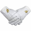Universal Gloves – White Cotton with Golden Acacia Leaf