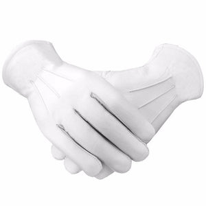 Riaz Impex Masonic Gloves White Soft Leather Regalia Gloves