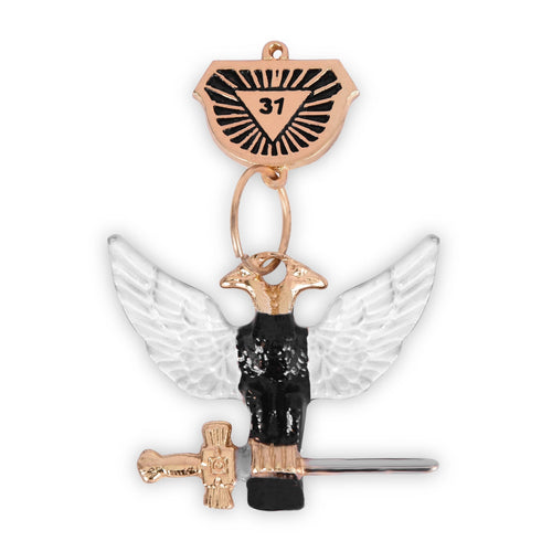 Riaz Impex Masonic Jewels 31st Degree Scottish Rite Collar Jewel – Wings Up Rose Gold Plated