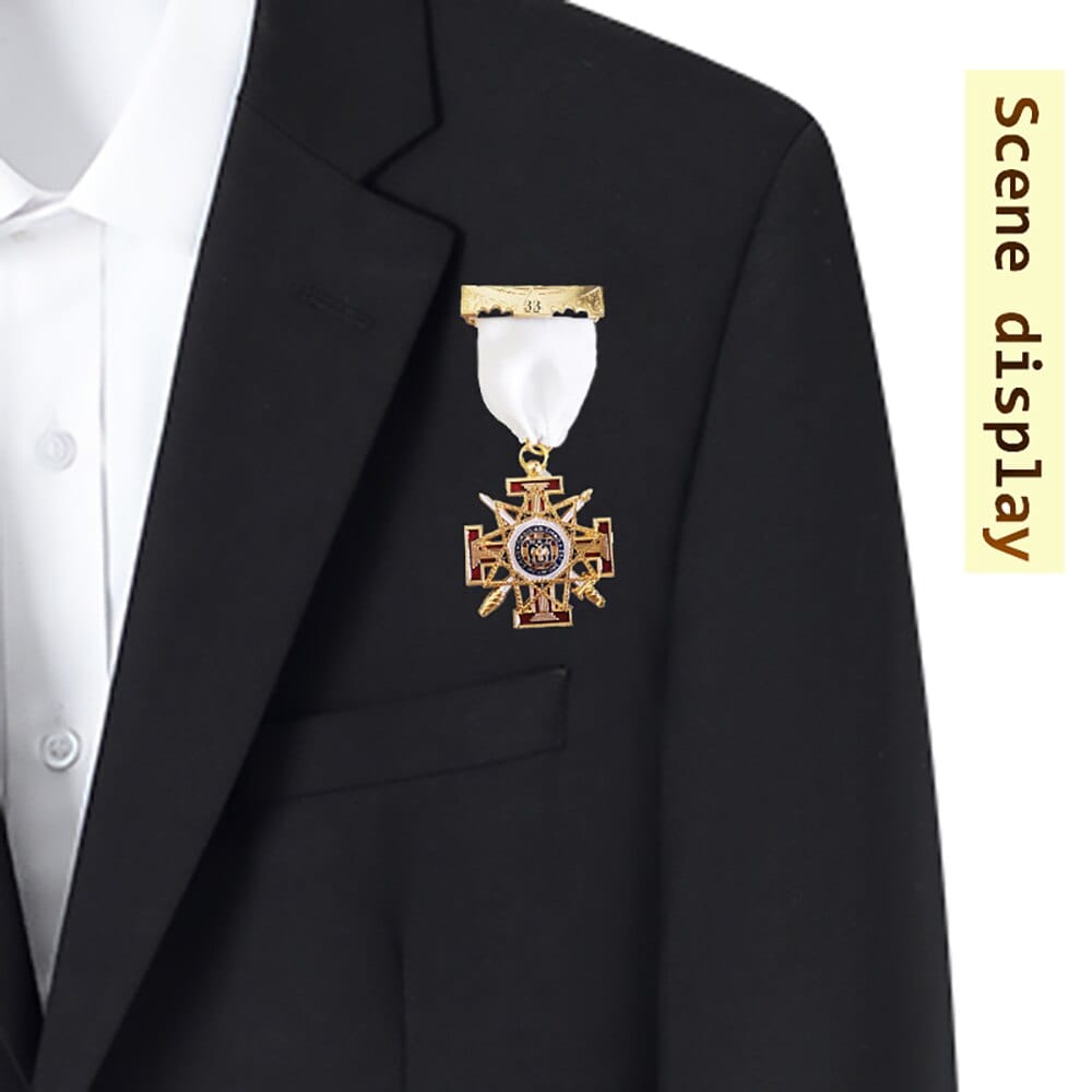 Riaz Impex Masonic Jewels 33rd Degree Scottish Rite Breast Jewel – Golden