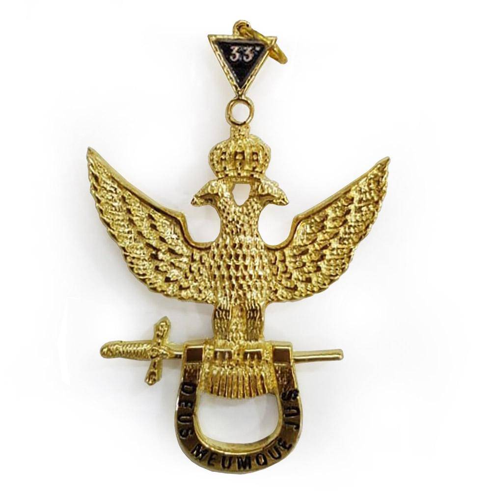 Riaz Impex Masonic Jewels 33rd Degree Scottish Rite Collar Jewel – Wings Up Gold Plated