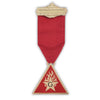 Architect Allied Masonic Degrees Breast Jewel – Gold Plated With Ribbon Flaming Star