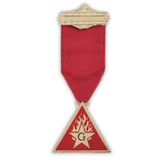 Architect Allied Masonic Degrees Breast Jewel – Gold Plated With Ribbon Flaming Star