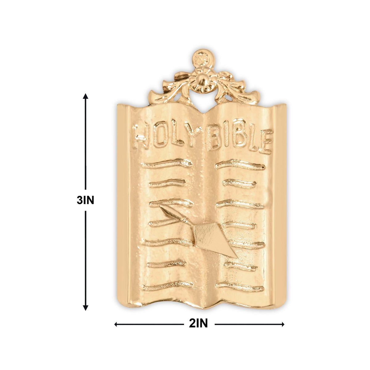 Riaz Impex Masonic Jewels Chaplain Royal & Select Masters Officer Collar Jewel – Golden Plated Holy Bible & Trowel