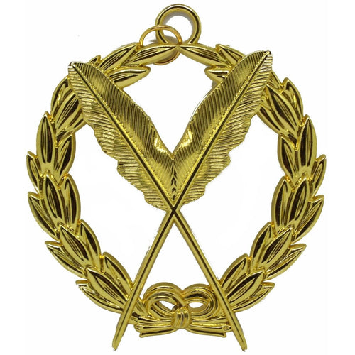 Riaz Impex Masonic Jewels Grand Secretary Deacon Blue Lodge Officer Collar Jewel – Gold Metal