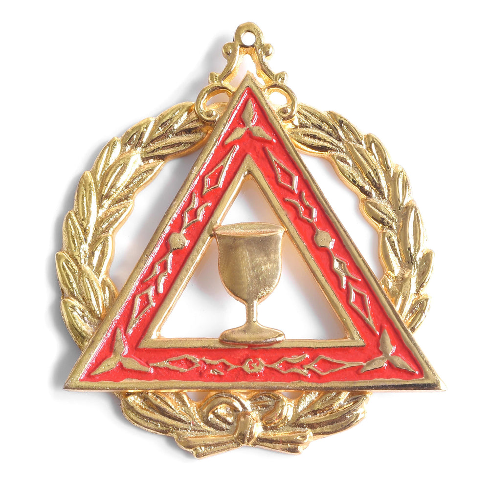 Riaz Impex Masonic Jewels Grand Worthy Electa OES Officer Collar Jewel – Gold Plated With Red