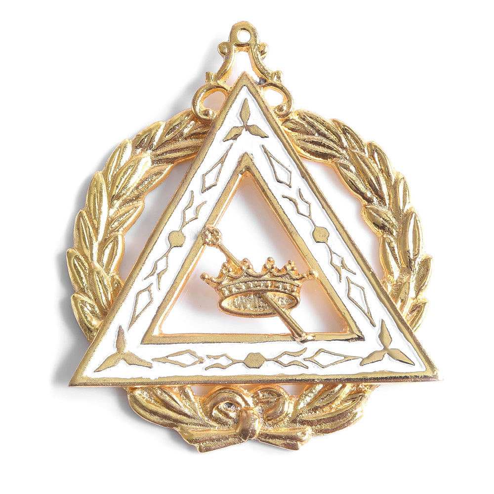 Riaz Impex Masonic Jewels Grand Worthy Esther OES Officer Collar Jewel – Gold Plated With White