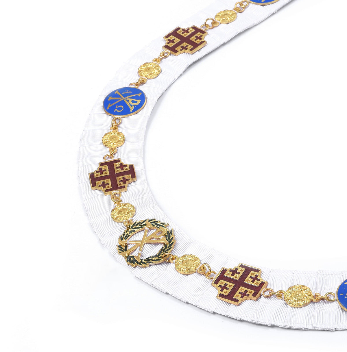Riaz Impex Masonic Jewels Knight Commander Red Cross of Constantine Chain Collar – Gold Plated Jewels