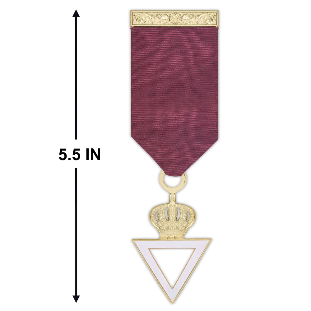 Riaz Impex Masonic Jewels Member Royal & Select Masters Breast Jewel – Maroon Ribbon with Silver Plated Imperial Crown