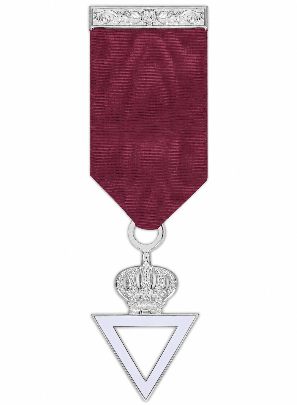 Riaz Impex Masonic Jewels Member Royal & Select Masters Breast Jewel – Maroon Ribbon with Silver Plated Imperial Crown
