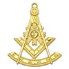 Past Master Blue Lodge Collar Jewel – Quadrant & Square Gold Metal