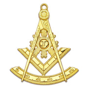 Past Master Blue Lodge Collar Jewel – Quadrant & Square Gold Metal