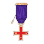 Red Cross of Constantine Breast Jewel – Purple Ribbon And Red Cross