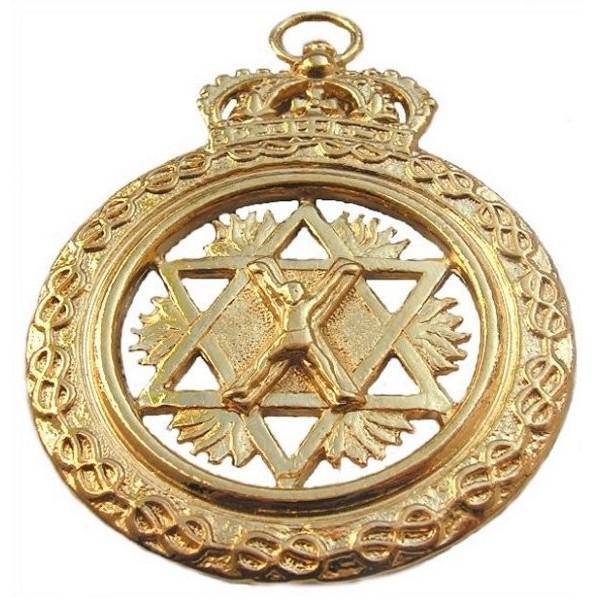 Riaz Impex Masonic Jewels Scottish Master of St. Andrew Collar Jewel – Double Sided Gold Metal