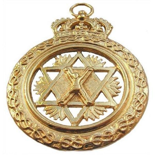 Riaz Impex Masonic Jewels Scottish Master of St. Andrew Collar Jewel – Double Sided Gold Metal