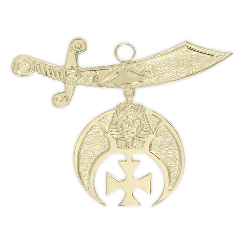 Riaz Impex Masonic Jewels Shriners Collar Jewel – Pure Brass Gold Plated