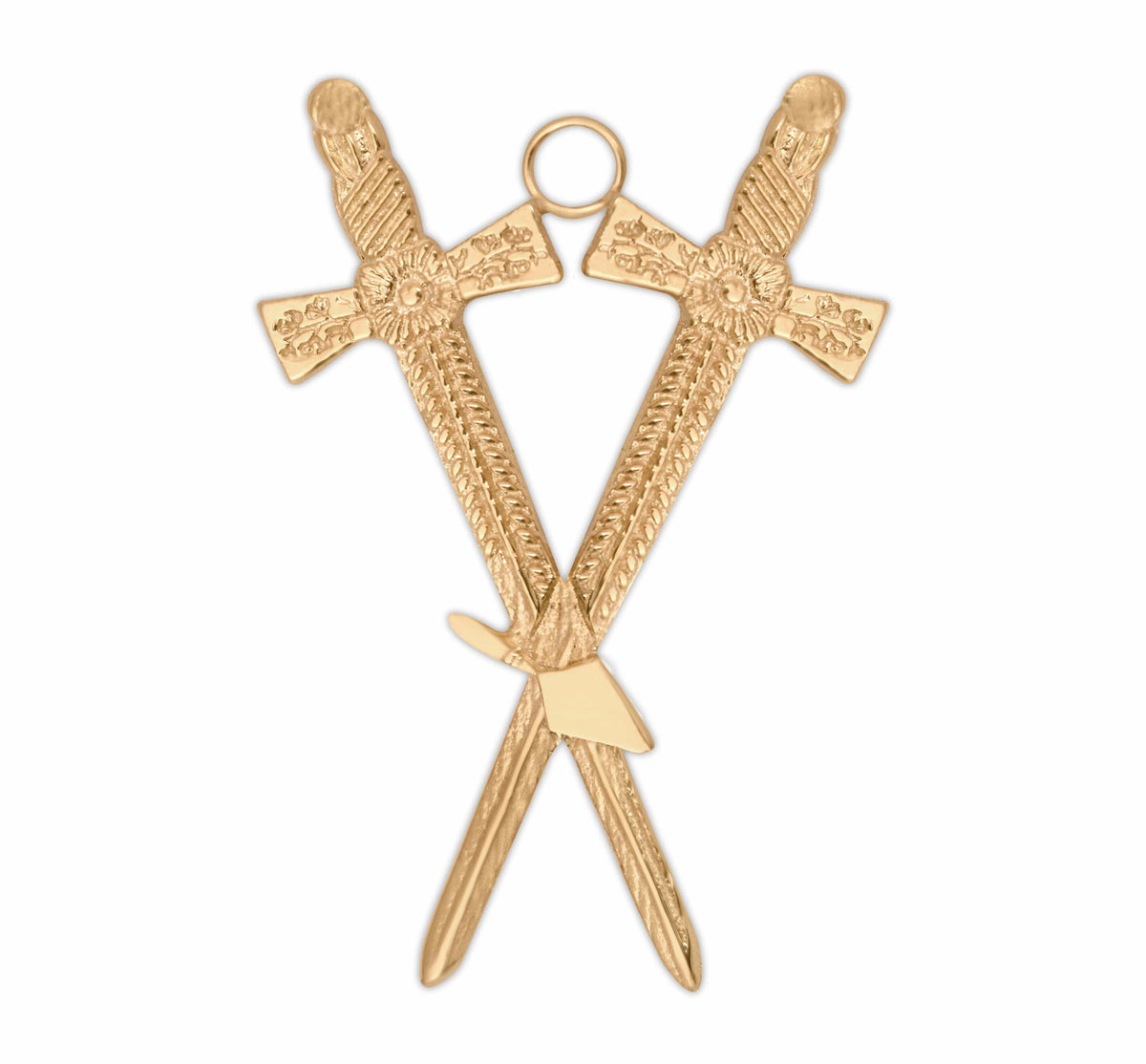 Riaz Impex Masonic Jewels Steward Royal & Select Masters Officer Collar Jewel – Gold Plated Trowel & Crossed Swords