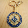 Masonic Faith, Hope & Charity Keychain – Gold & Blue