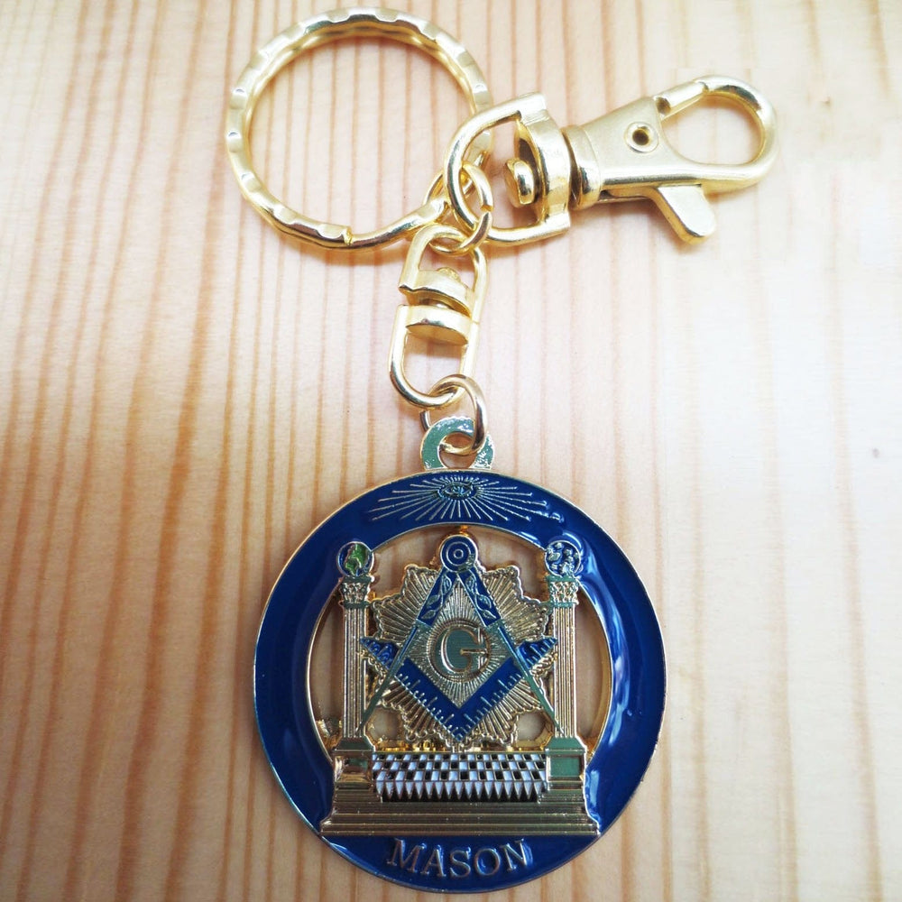 Riaz Impex Masonic Keychains & Money Clips Masonic Lodge Pillars Keychain – Blue & Gold