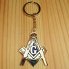 Master Mason Square & Compass Keychain – Gold Tone