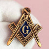 Master Mason Square & Compass Lapel Pin – Blue & Gold