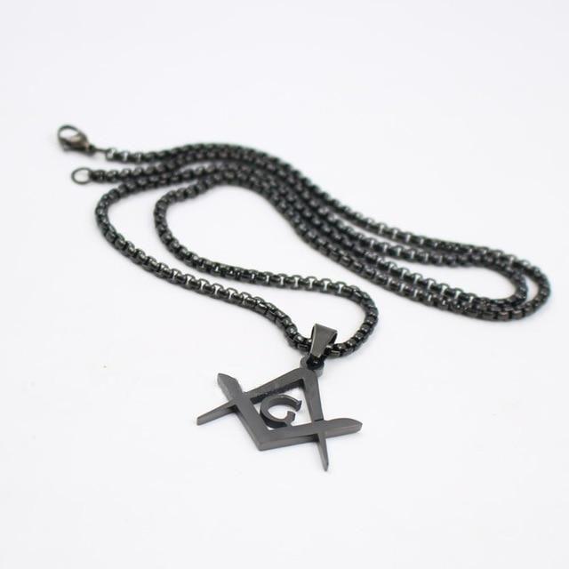Riaz Impex Masonic Necklaces & Pendants Black Master Mason Stainless Steel Pendant Necklace