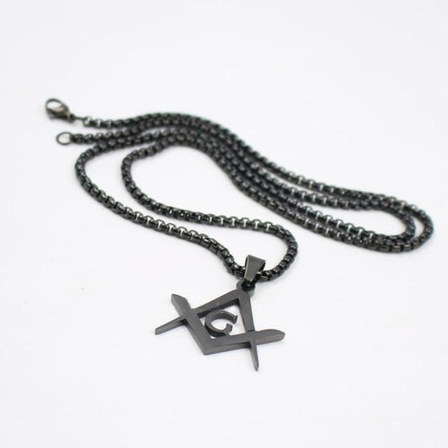Riaz Impex Masonic Necklaces & Pendants Black Master Mason Stainless Steel Pendant Necklace
