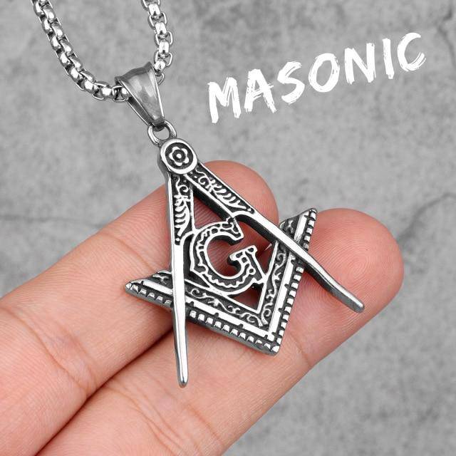 Riaz Impex Masonic Necklaces & Pendants Master Mason Ornate Pendant Necklace – Stainless Steel