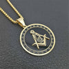 Master Mason Round Pendant Necklace – Black & Gold