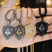 Master Mason Shield Pendant Necklace – Stainless Steel