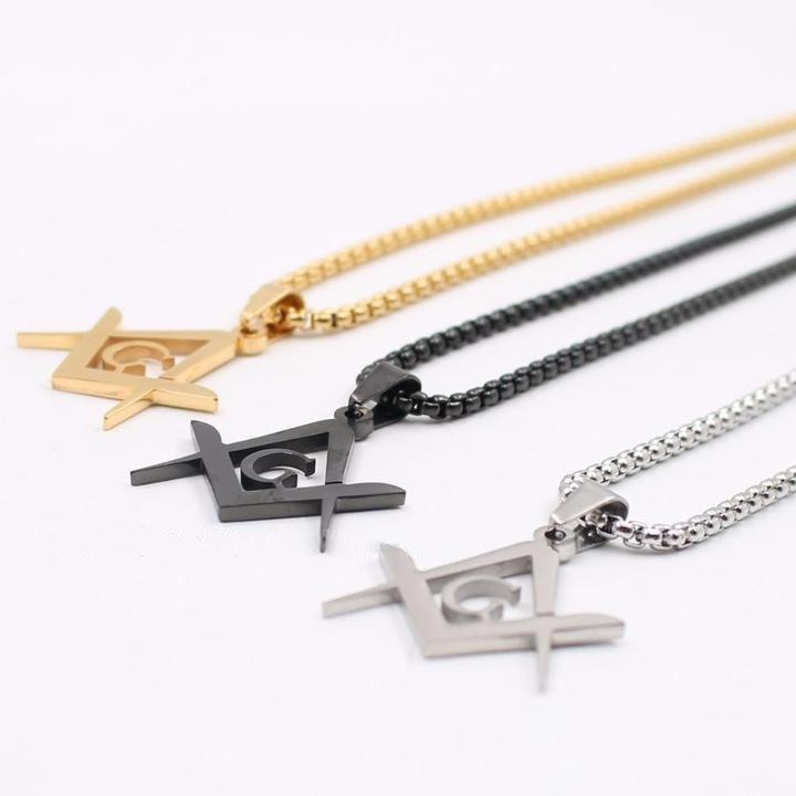 Riaz Impex Masonic Necklaces & Pendants Master Mason Stainless Steel Pendant Necklace