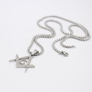 Riaz Impex Masonic Necklaces & Pendants Silver Tone Master Mason Stainless Steel Pendant Necklace