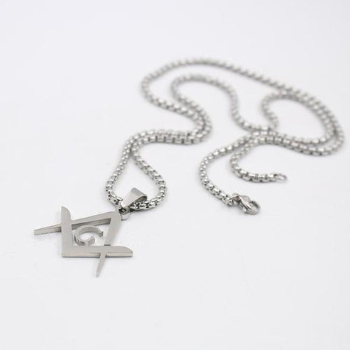 Riaz Impex Masonic Necklaces & Pendants Silver Tone Master Mason Stainless Steel Pendant Necklace