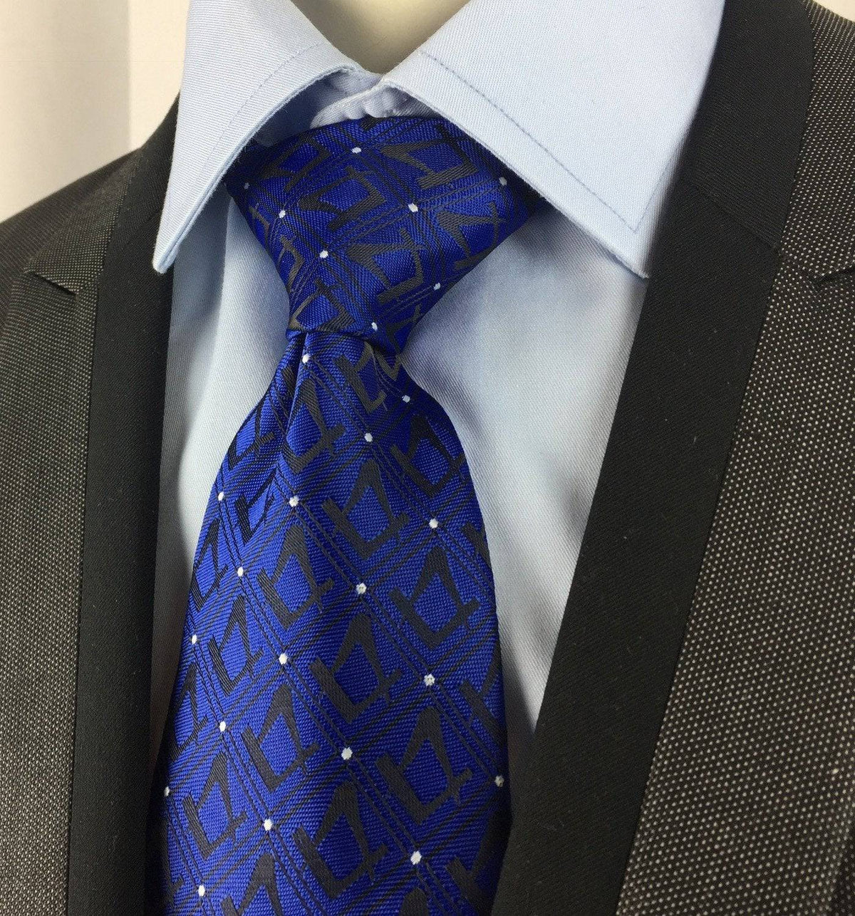 Riaz Impex Masonic Neckties Masonic Black & Blue Polka-Dot Necktie
