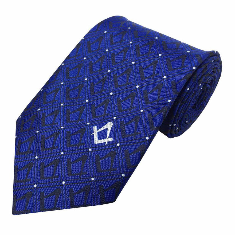 Riaz Impex Masonic Neckties Masonic Black & Blue Polka-Dot Necktie