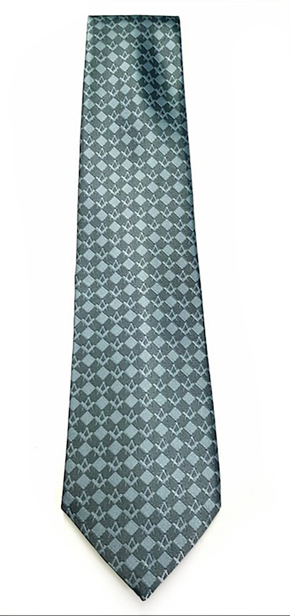 Riaz Impex Masonic Neckties Masonic Grey Geometric Necktie