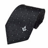 Master Mason Black Polka-Dot Necktie – White Emblem