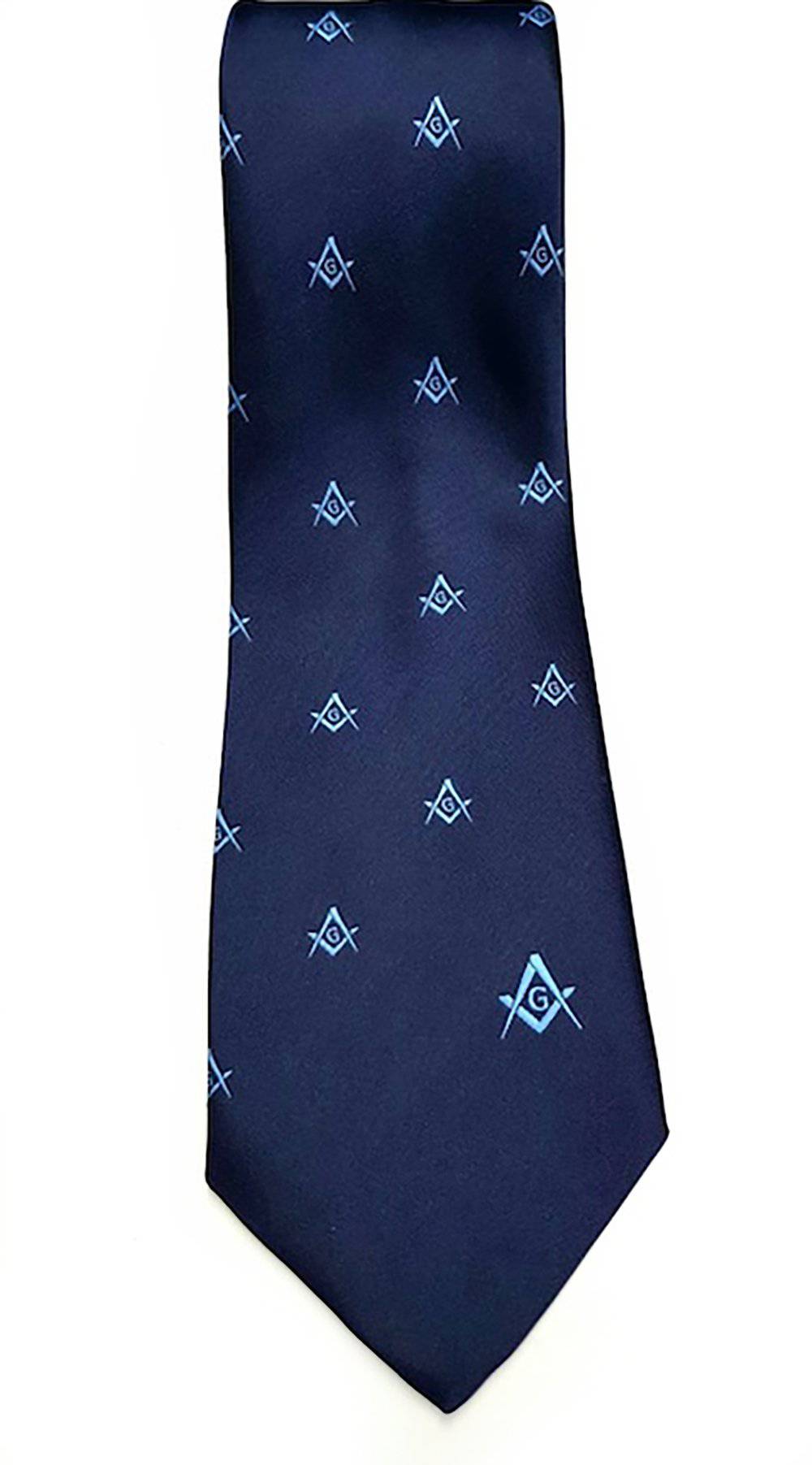 Riaz Impex Masonic Neckties Master Mason Blue Necktie – Repeating Emblem