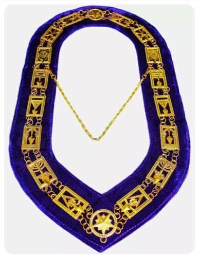RIAZ IMPEX MASONIC REGALIA 12 LOT Cryptic Mason Royal & Select Master Chain Masonic Collar PURPLE Backing