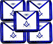 Masonic Blue Lodge Master Mason Apron with Square & Compass – Set of 5