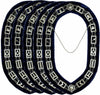 Masonic Master Mason Silver Metal Chain Collar Blue Backing – Pack of 5