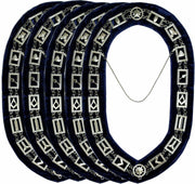 Masonic Master Mason Silver Metal Chain Collar Blue Backing – Pack of 5