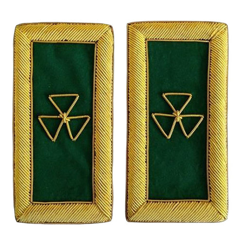 Riaz Impex Masonic Regalia Accessories 1.5" X 3.75" Prelate Knights Templar Frock Coat Shoulder Board – Bullion Embroidery