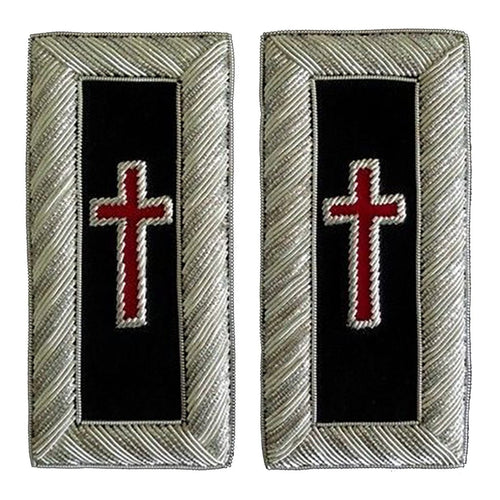 Riaz Impex Masonic Regalia Accessories 1.5" X 3.75" Sir Knight Knights Templar Frock Coat Shoulder Board – Bullion Embroidery