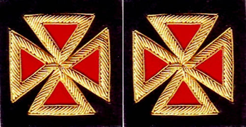 Riaz Impex Masonic Regalia Accessories Grand Knights Templar Frock Coat Sleeve Patch – Bullion Embroidery