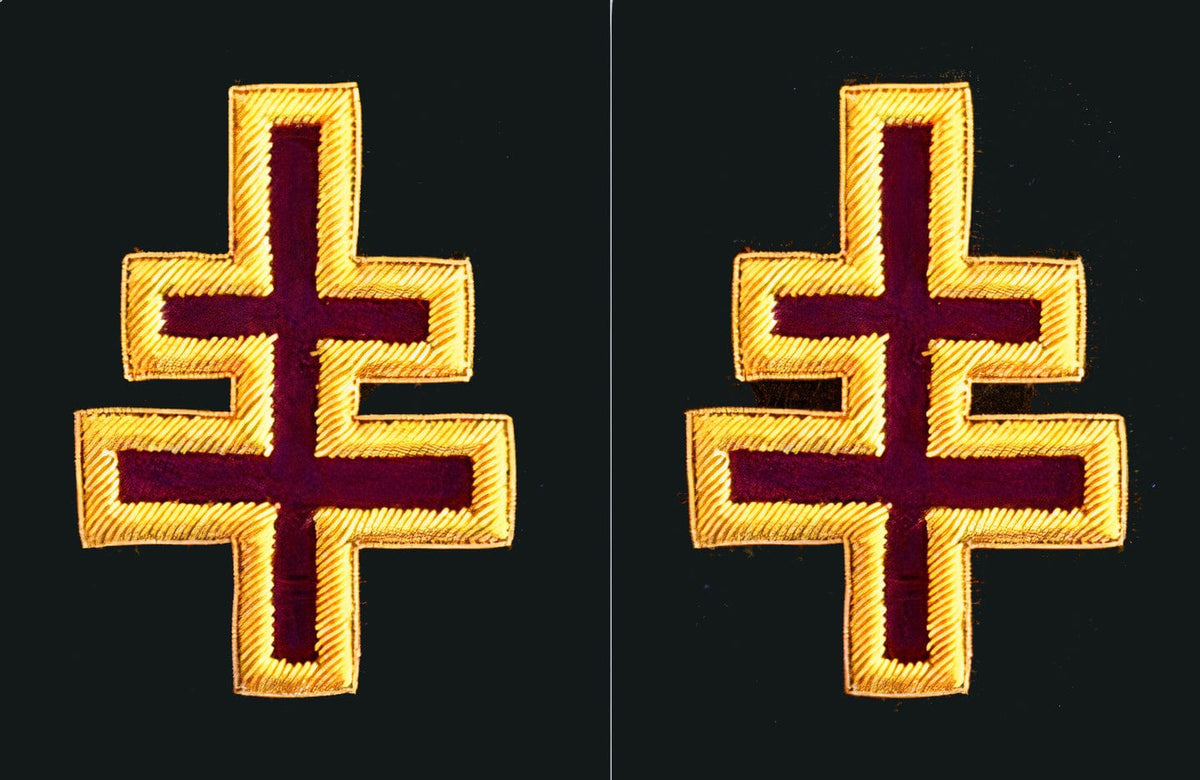Riaz Impex Masonic Regalia Accessories Officer of Encampment Knights Templar Frock Coat Sleeve Patch – Bullion Embroidery