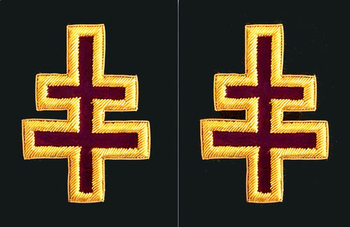 Riaz Impex Masonic Regalia Accessories Officer of Encampment Knights Templar Frock Coat Sleeve Patch – Bullion Embroidery