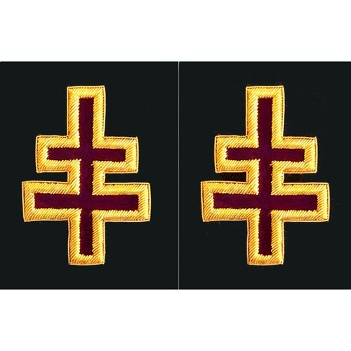 Riaz Impex Masonic Regalia Accessories Officer of Encampment Knights Templar Frock Coat Sleeve Patch – Bullion Embroidery