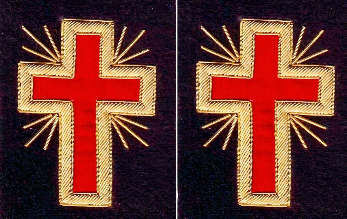 Riaz Impex Masonic Regalia Accessories Past Commander Knights Templar Frock Coat Sleeve Patch – Bullion Embroidery
